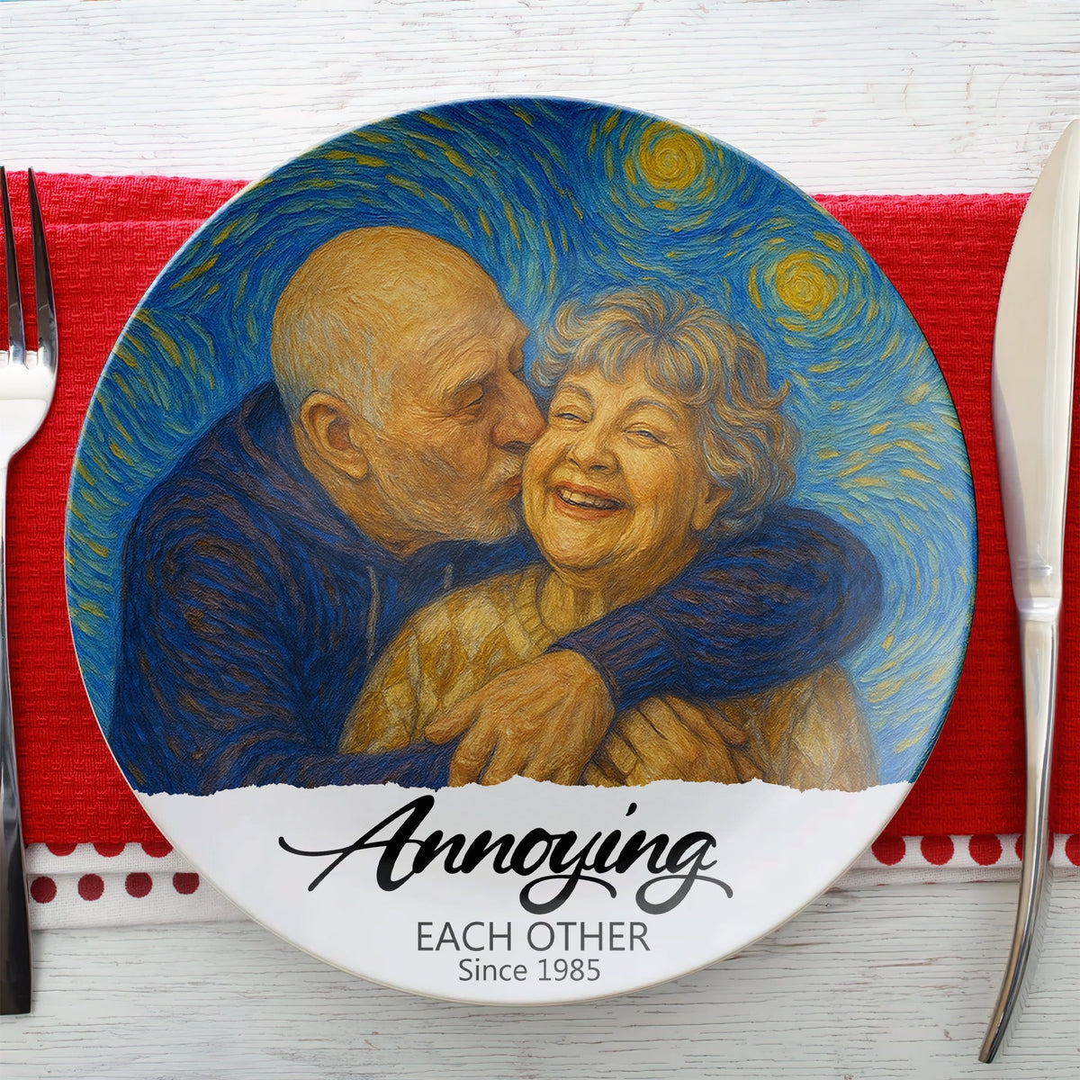 Happy Couple Round Plate - Custom Photo Gifts For Couple 02nati160725-Homacus