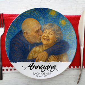 Happy Couple Round Plate - Custom Photo Gifts For Couple 02nati160725-Homacus