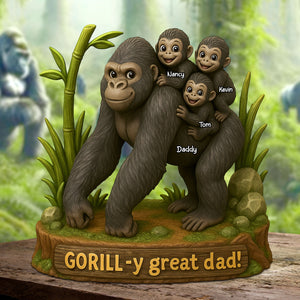 Gorilla Dad Plaque - Personalized Gifts For Dad 01nati120525-Homacus