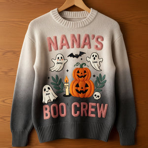 Cute Grandma's Boo Crew Ugly Sweater, Personalized Gifts For Grandma 04qhti280825-Homacus