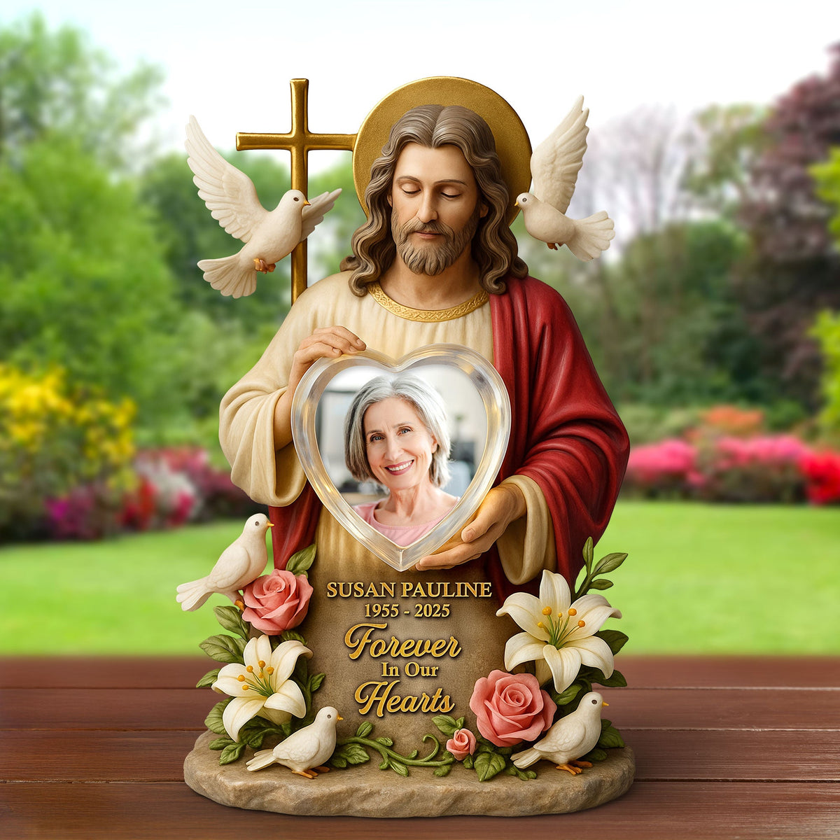 Memorial Jesus Plaque - Custom Photo Gifts For Jesus Lovers 01huti030625-Homacus