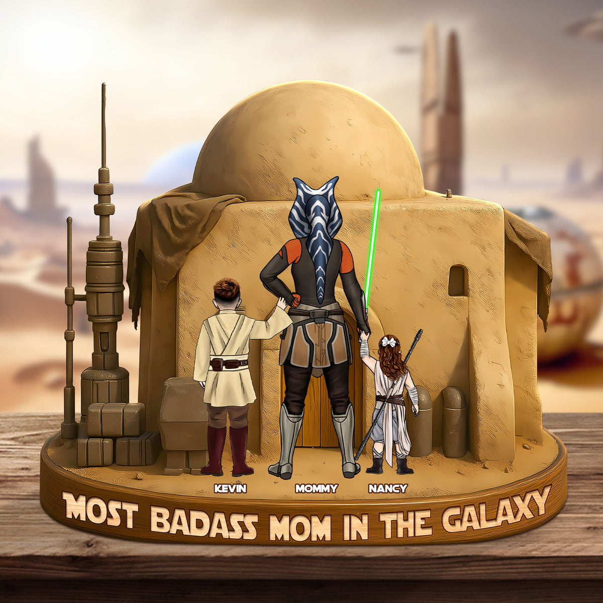Personalized Gifts For Mom Plaque Most Badass Mom In The Galaxy-Homacus