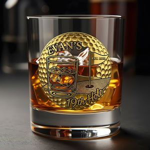 Golf 19th Hole Whiskey Glass, Personalized Gifts For Golfers 01qhti070825-Homacus