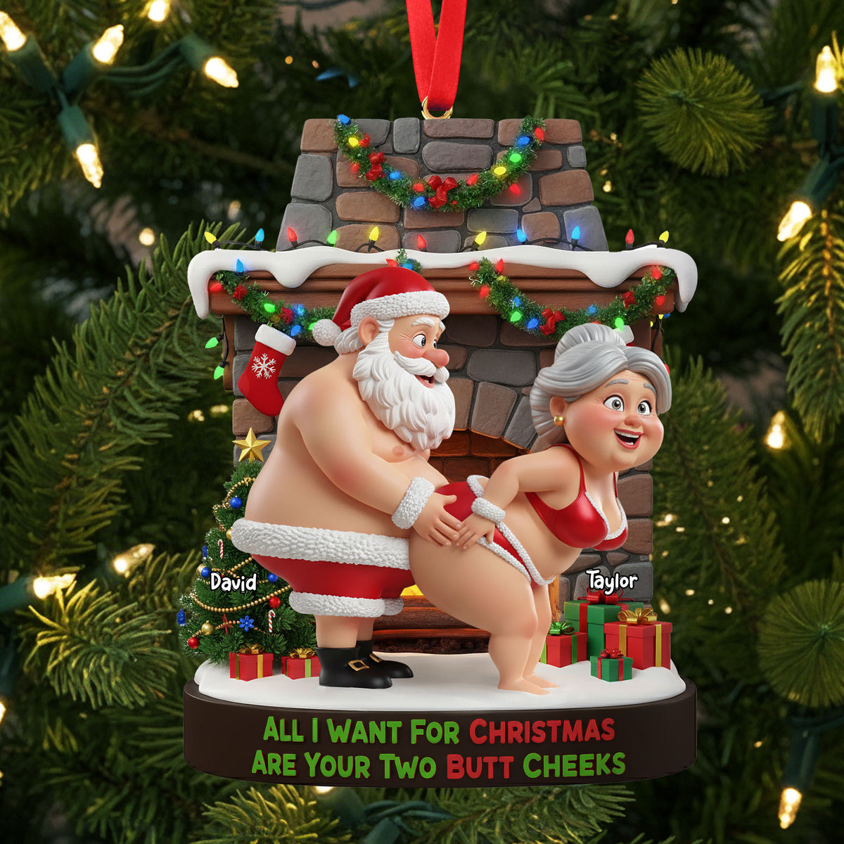 Naughty Old Gnome Couple Ornament - Personalized Gifts For Couple 03ohti230925-Homacus