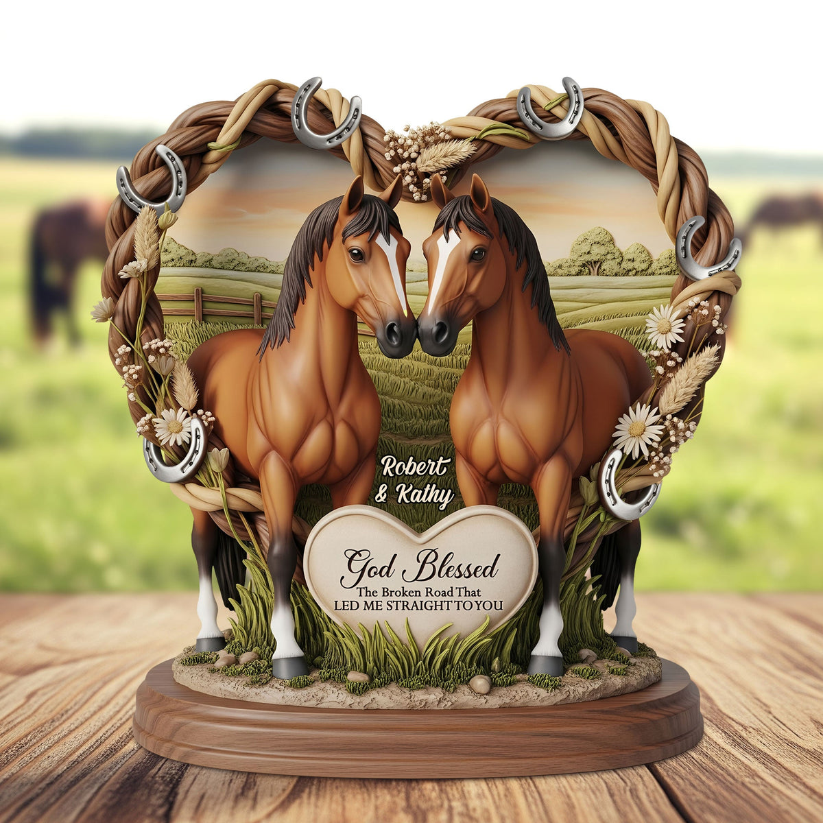 Horse Couple Plaque - Personalized Gifts For Couple 01nati140625-Homacus