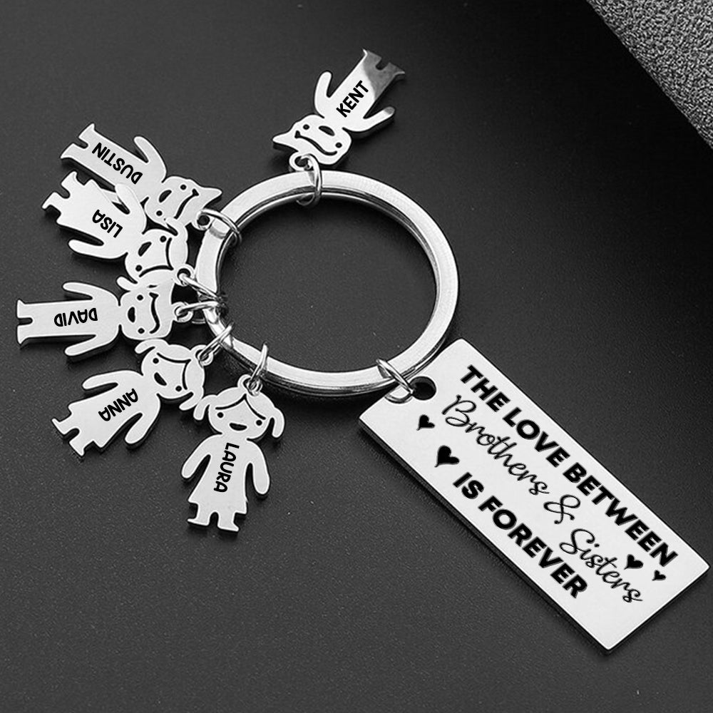 Custom Siblings Name Family Keychain, Love Between Brothers and Sisters-Homacus