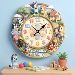 Lovely Characters Hanging Wall Clock - Personalized Gifts For Family 01huti060326-Homacus