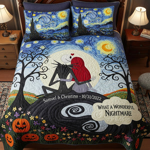 Horror Couple Quilt Bedding Set - Personalized Gifts For Couple 01qhti120825-Homacus