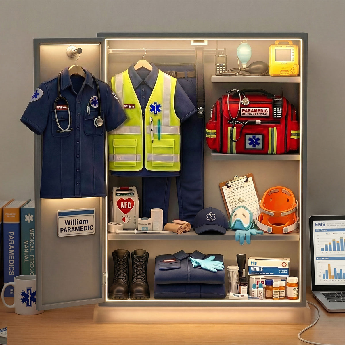 EMS Worker Personal Locker Light Box, Personalized Gifts For Paramedic & EMT 01QHTI201225-Homacus