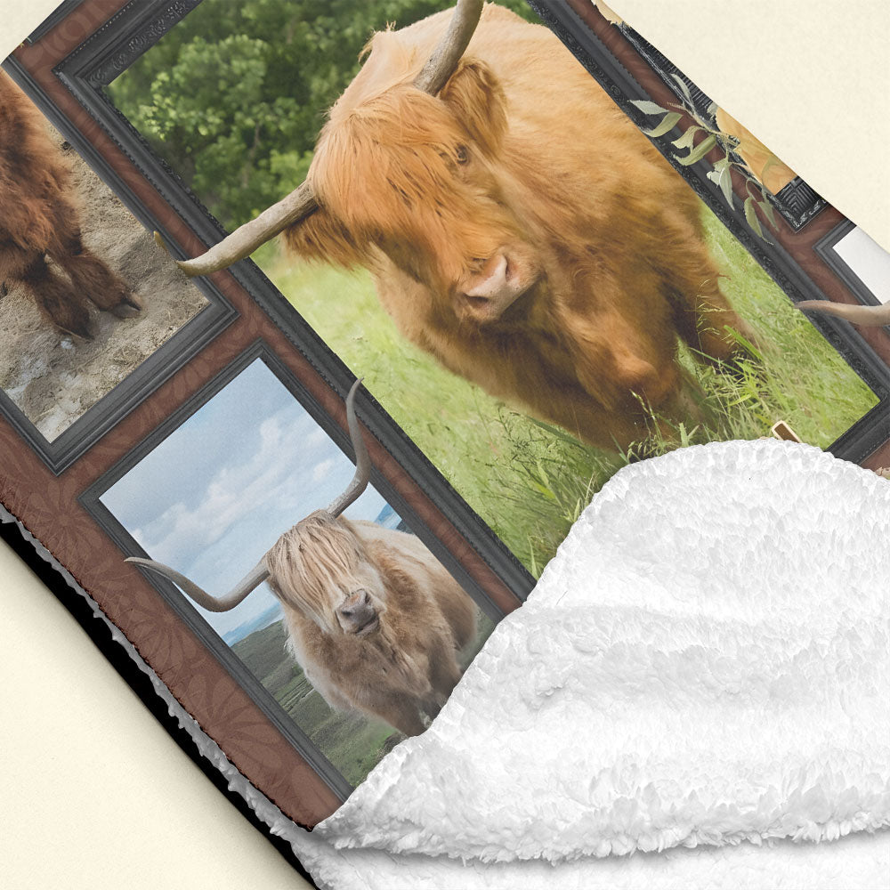 Highland Cow - Personalized Photos Collage Blanket 021qhti311224-Homacus