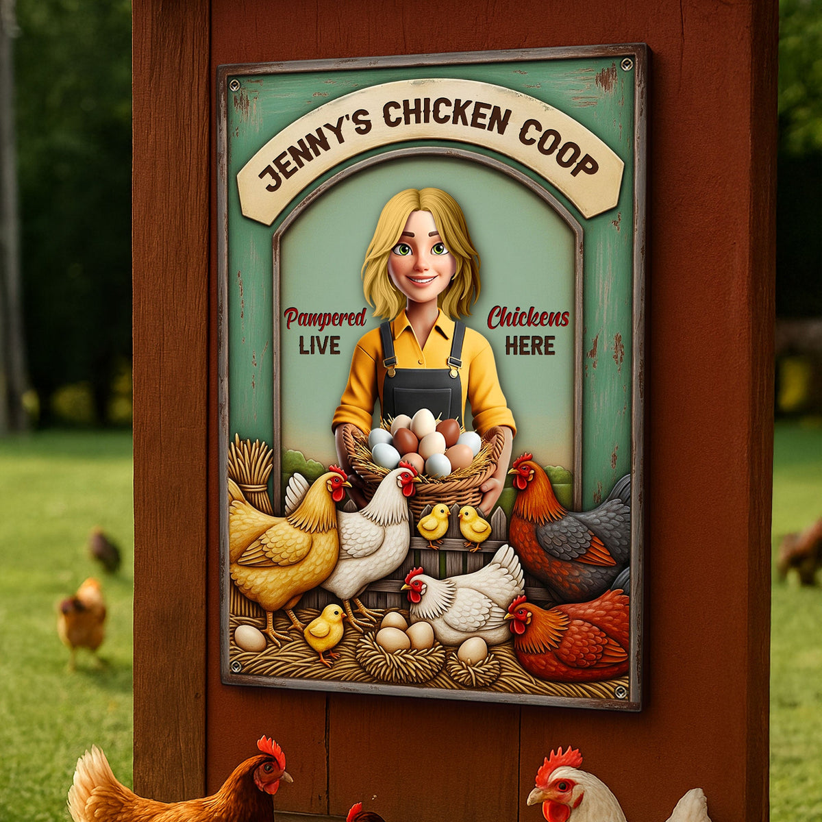 Farm Chicken Girl Metal Sign - Personalized Gifts For Farmers 02nati300625-Homacus