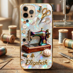 Pearlescent Effect Sewing Lover Phone Case - Personalized Gifts For Sewing Lover 03PGTI110226-Homacus