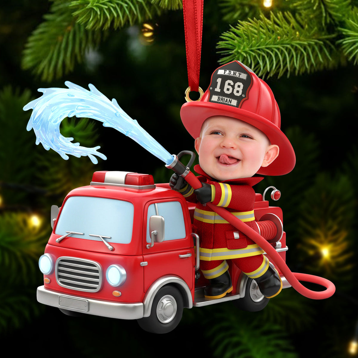 Firefighter Kid Ornament - Custom Photo Gift For Christmas Ornament 02OHTI271025-Homacus