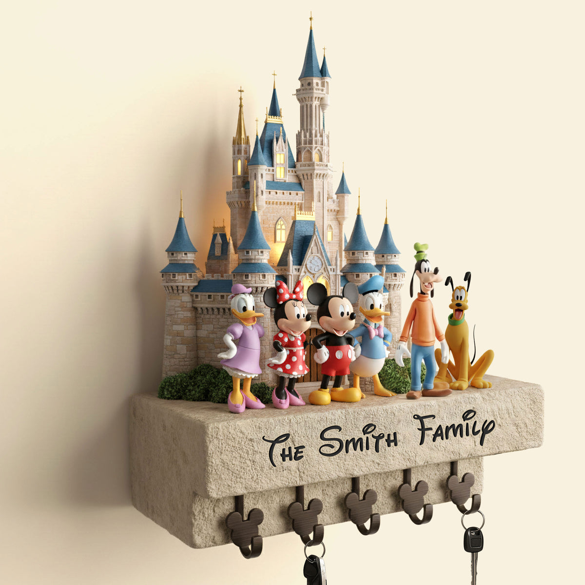 Cute Characters Wood Key Hanger - Personalized Gifts For Family 01hyti161225