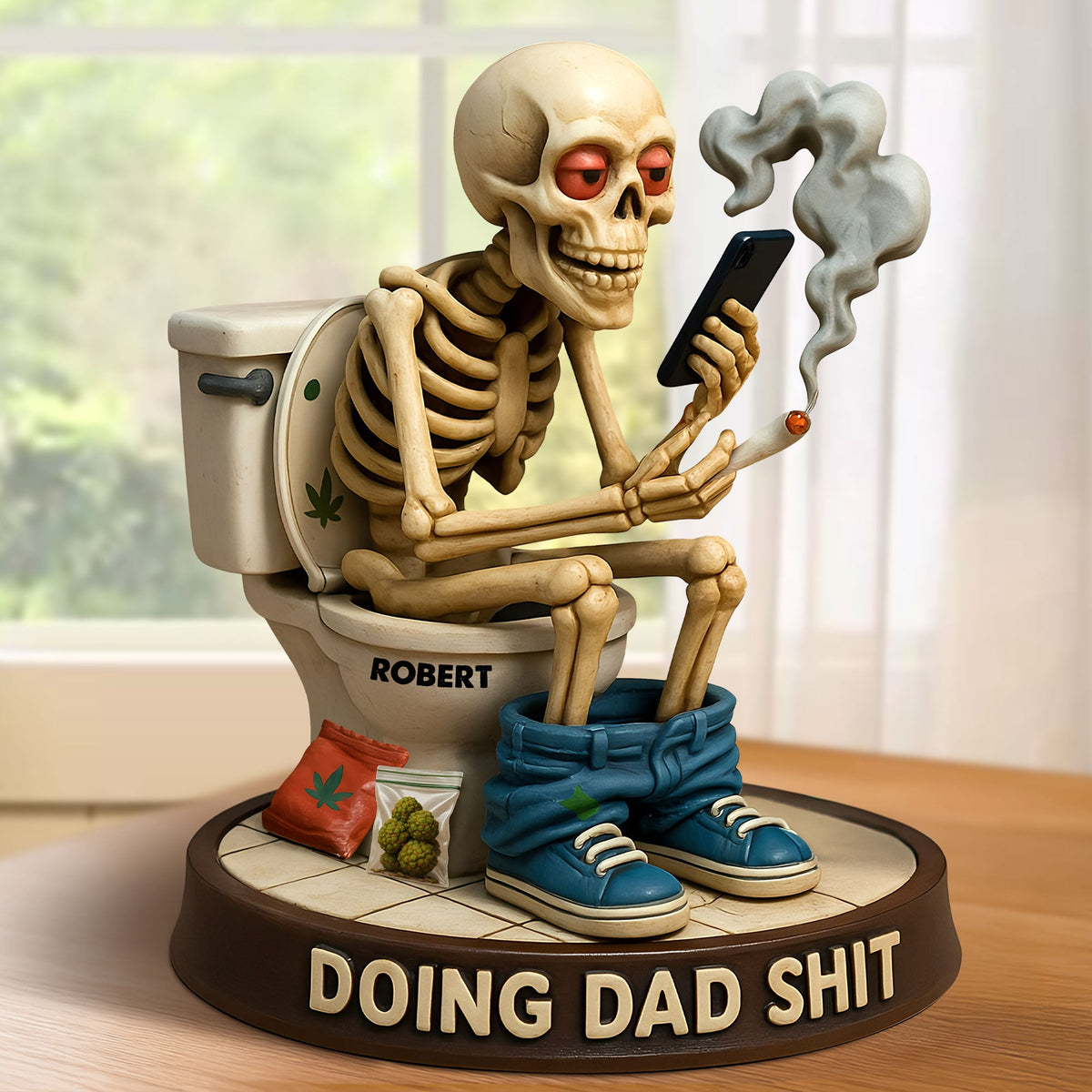 Skeleton Dad Doing Sh*t Plaque - Personalized Funny Christmas Gifts For Dad 04toti160525-Homacus