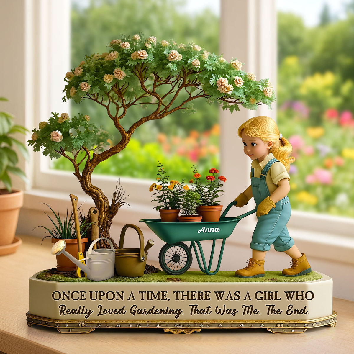 Cute Gardening Girl Plaque - Personalized Gifts For Gardening Lovers 02qhti090725-Homacus