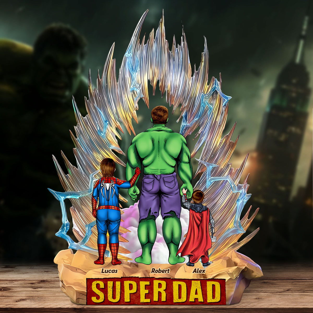 Super Dad Plaque - Personalized Gifts For Dad 01OHTI240425PA-Homacus
