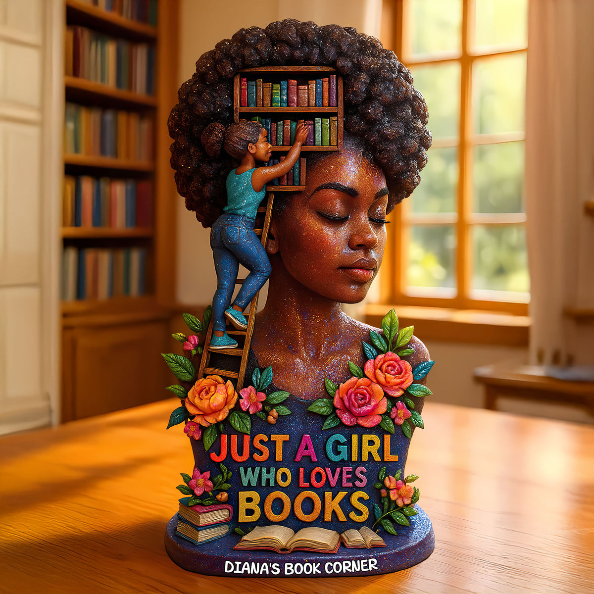 Bookworm Girl Acrylic Plaque Personalized Gifts For Book Lovers 03HUTI130525-Homacus