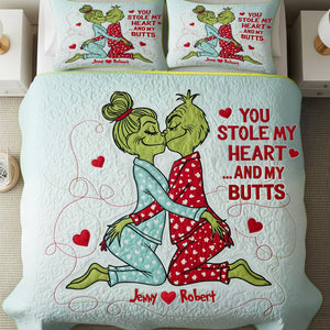 Humorous Romantic Couple Quilt Bed Set, Personalized Gifts For Couple 01qhti230725-Homacus