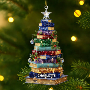 Christmas Book Tree Ornament - Personalized Gifts For Book Lovers 05pati120925-Homacus