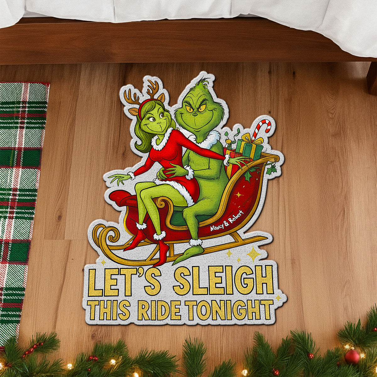 Let's Sleigh This Ride Couple Doormat - Personalized Gifts For Couple 04pgti120925-Homacus