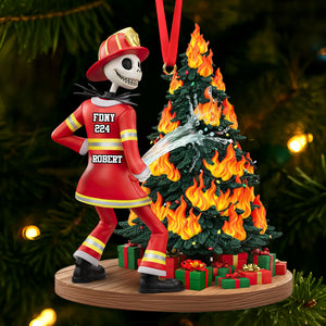 Funny Spooky Firefighter Ornament - Personalized Gifts For Firefighter 06huti071025-Homacus