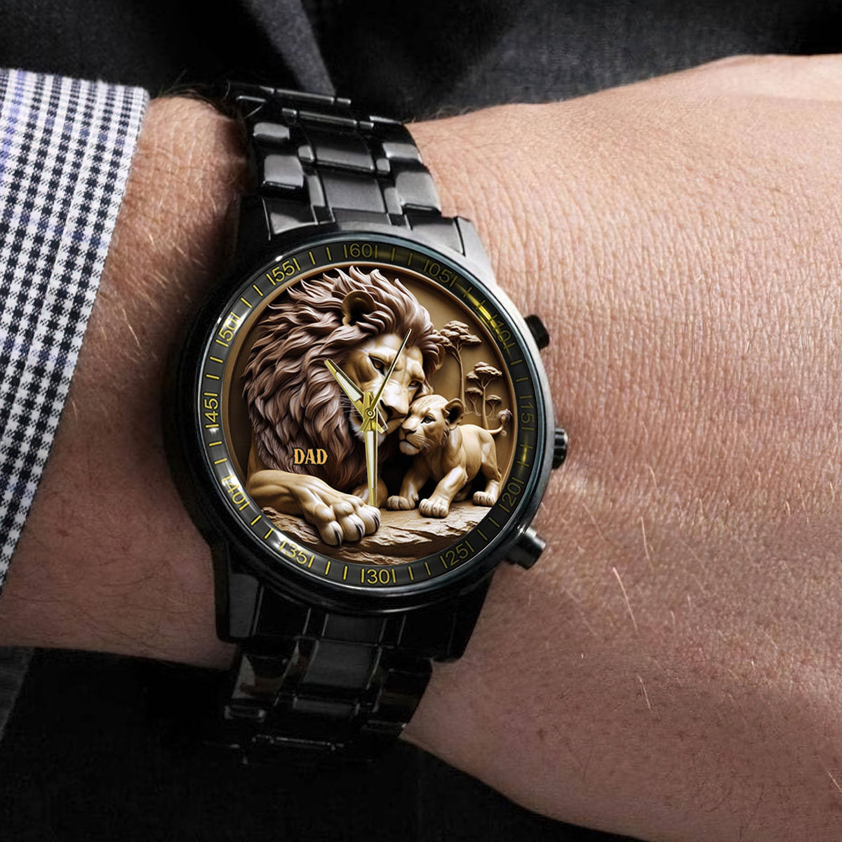Lion Dad Men's Watch - Personalized Gifts For Dad 03nati210425-Homacus