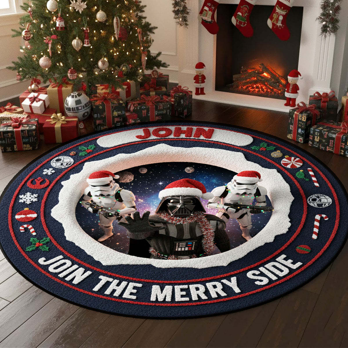 Merry Side Quilted Round Mat - Personalized Gifts For Loved Ones 04hyti141025-Homacus