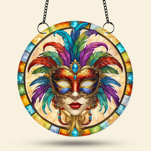 Personalized Gifts For Mardi Gras Suncatcher Ornament 05kati080225-Homacus
