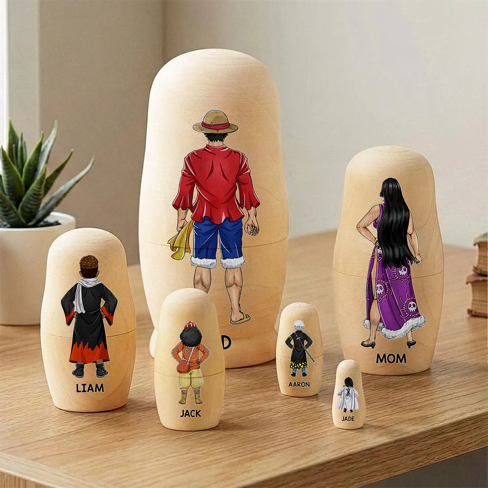 Adventure Family Wooden Nesting Dolls - Personalized Gifts For Mother's Day 02qhhu080426-Homacus