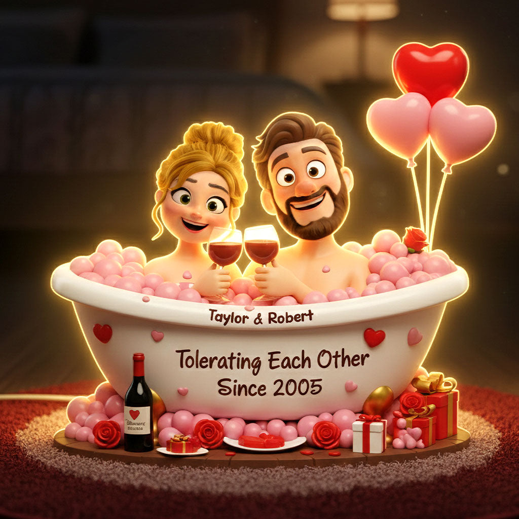 Funny Bathub Couple Light Box Personalized Gifts For Couple 03NATI051225-Homacus