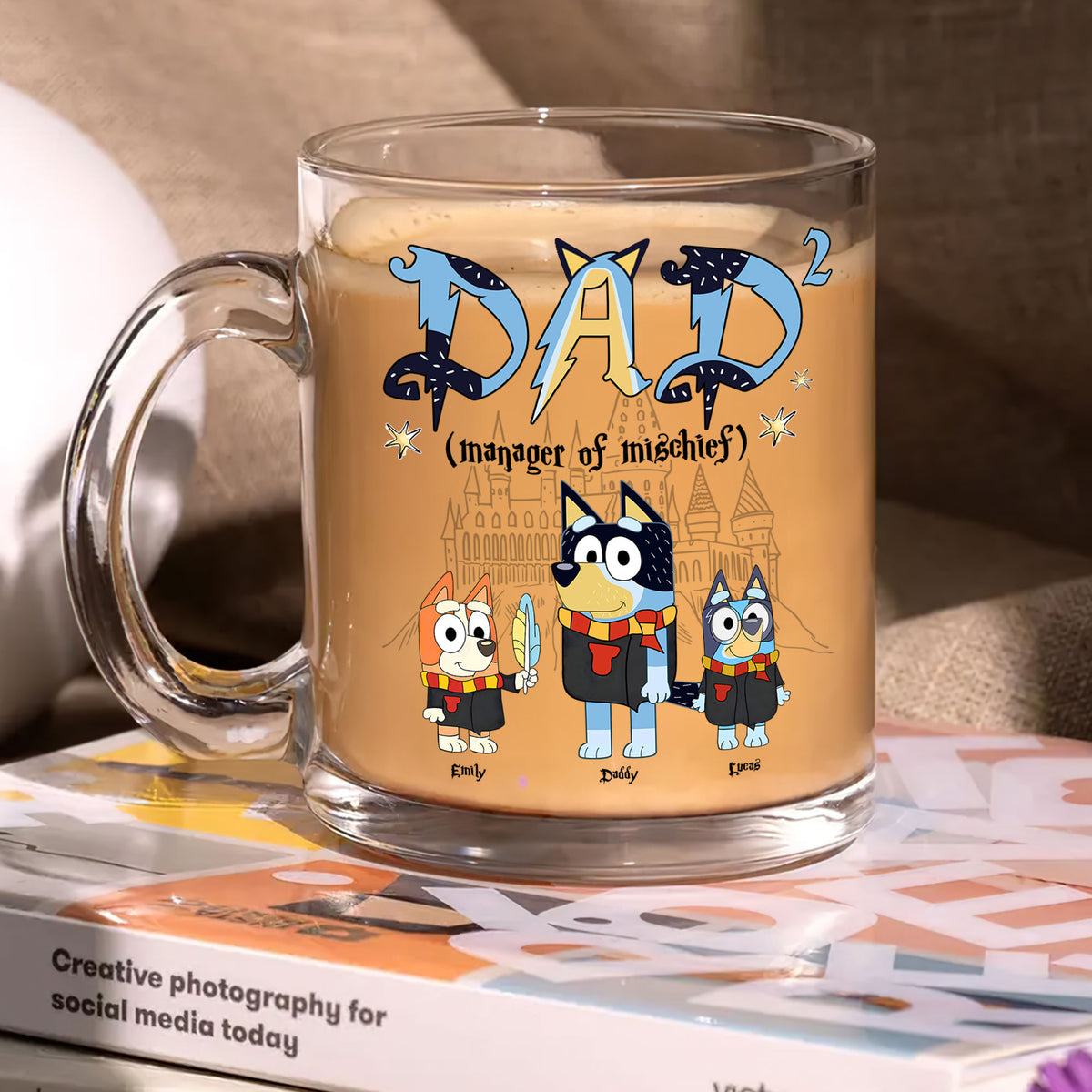 Magic Dog Dad Glass Mug - Personalized Gifts For Dad 012huti260325-Homacus