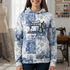 Sewing Lover Toile de Jouy Personalized Hoodie - Personalized Gifts For Sewing Lover Hoodie 02PGTI201125-Homacus