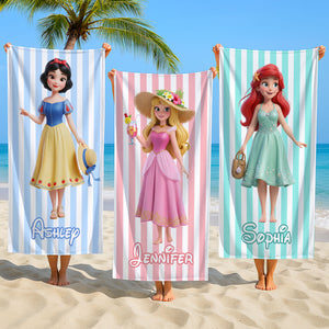 Summer Vibe Princess Beach Towel - Personalized Gifts For Her 02pgti260725-Homacus