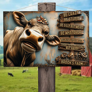 Happy Farm Metal Sign - Personalized Gifts For Farmer 01QHTI210525-Homacus