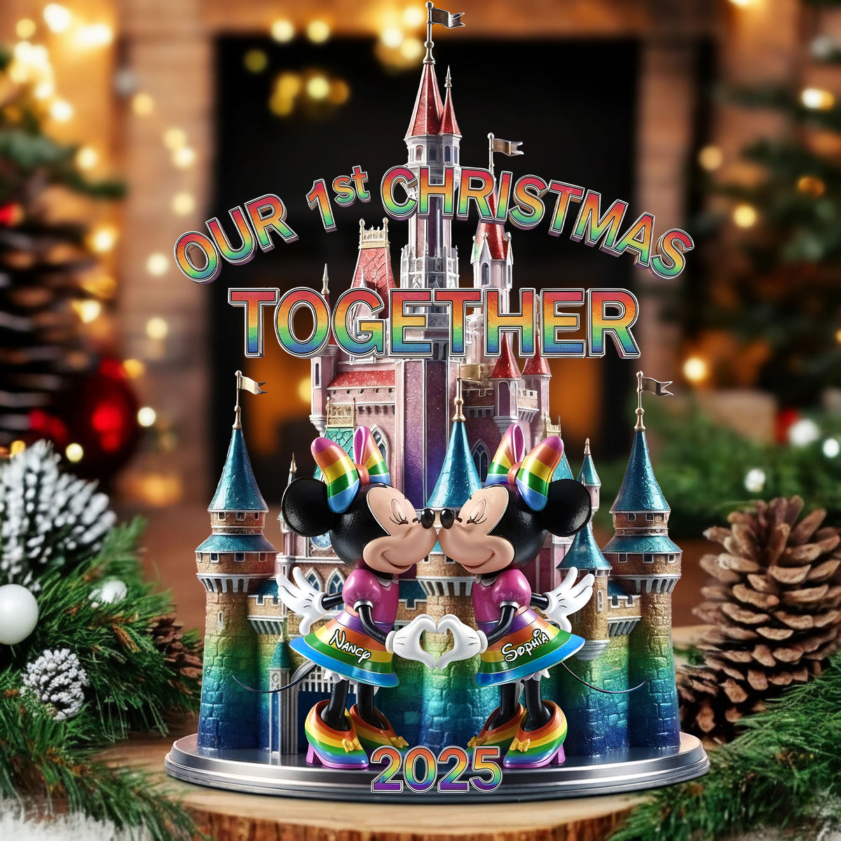 Pride First Christmas Together Acrylic Plaque, Personalized Gifts For LGBT Couple 03qhti051025-Homacus