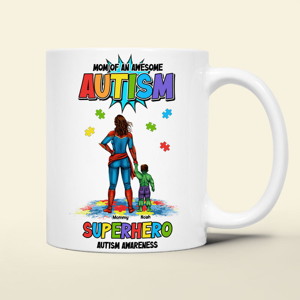 Personalized Gifts For Superhero Autism Mom Coffee Mug 02huti050325pa-Homacus