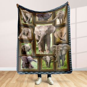 Elephant Collage - Personalized Blanket 041qhti311224-Homacus
