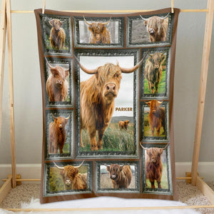 Highland Cow - Personalized Photos Collage Blanket 031qhti311224-Homacus