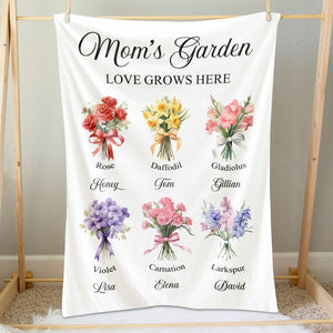 Personalized Gifts For Mom Blanket Mom's Garden-Homacus