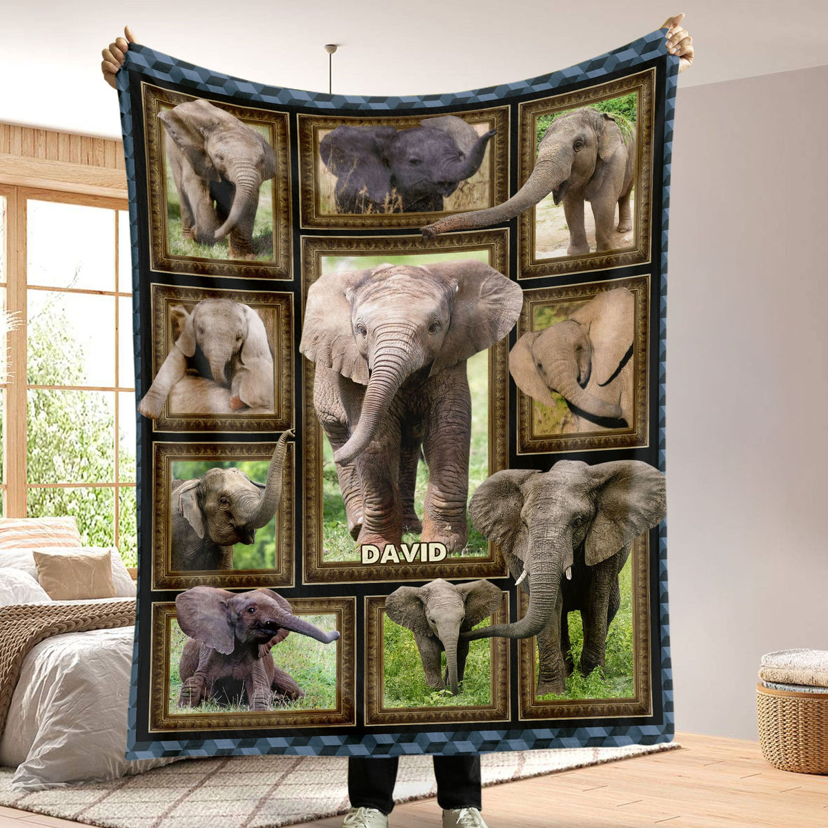 Elephant Collage - Personalized Blanket 041qhti311224-Homacus