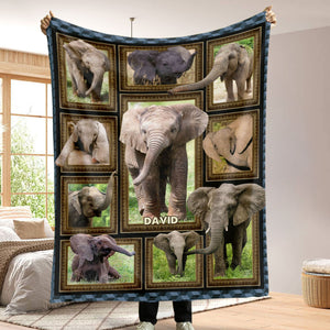 Elephant Collage - Personalized Blanket 041qhti311224-Homacus