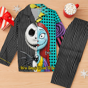 Spooky Couple Button Up Pajama Set - Personalized Gifts For Couple 01ohti270825-Homacus