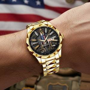 Military Men's Watch - Personalized Gifts For Veteran Personalized Men's Watch 03TGTI011225-Homacus