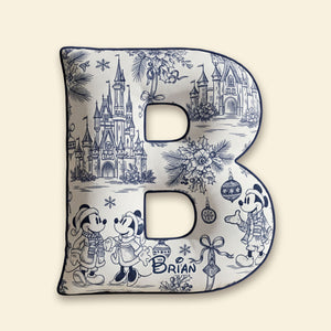 Personalized Toile de Jouy Alphabet Christmas Shaped Pillow 02PGTI211125-Homacus