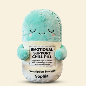 Emotional Support Pill Custom Shape Pillow, Personalized Gifts For Coworker 03QHTI151125-Homacus