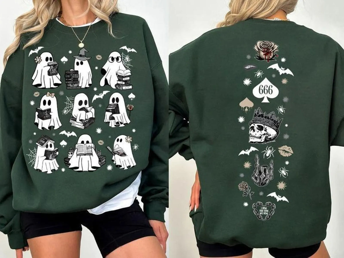 Bookish Ghosts Shirt - Halloween Gift For Book Lovers 63laxx180725-Homacus