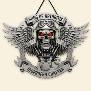 Motorcycle Skull Metal Sign - Personalized Gifts For Biker 06qhti120625-Homacus