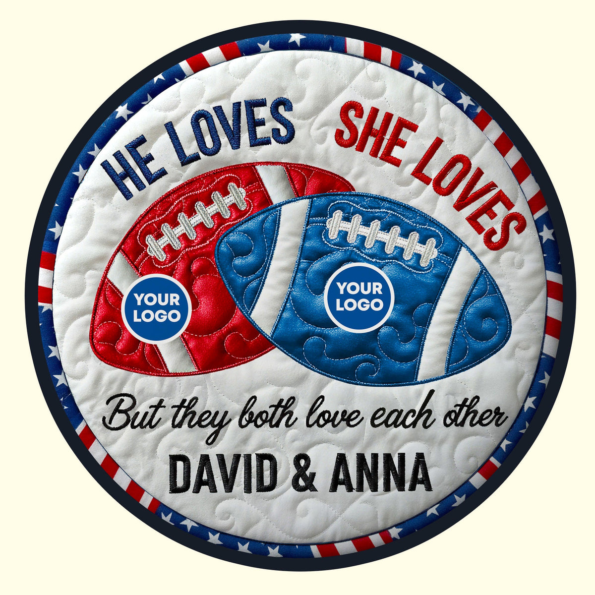 House Divided Quilted Round Mat - Personalized Gifts For Couple 02huti250925-Homacus