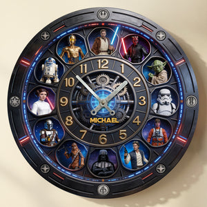 Sci-Fi Universe Wall Clock – Personalized Gifts For Space Fan 1 Layer Acrylic Hanging Wall Clock 05HUTI280226-Homacus